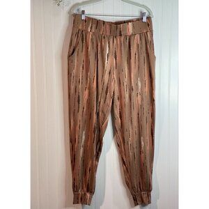 Laurie Felt LounGy By Giuliana Striped Jogger Pants Large